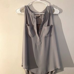Medium gray Loft Outlet sleeveless blouse.